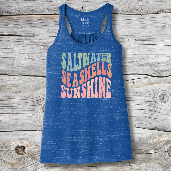 Retro Saltwater Seashells Sunshine