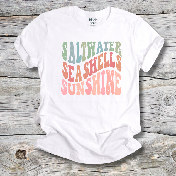 Retro Saltwater Seashells Sunshine