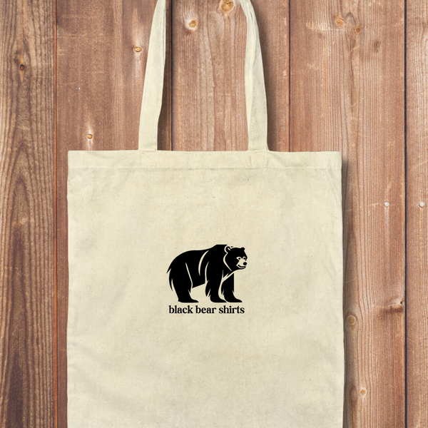 Tote Bag: black bear shirts